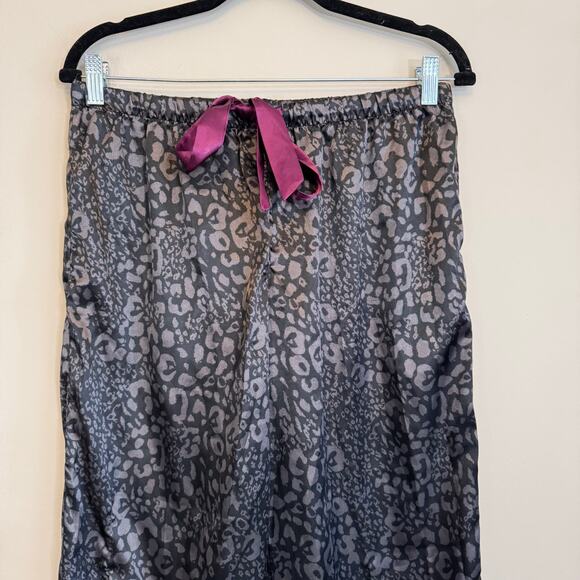 Jennifer Lopez Lounge Pajama Womens M Black Animal Print Sleepwear Drawstring - Picture 3 of 7
